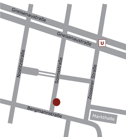 Stadtplan zur Praxis Tom Kausch
